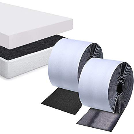 TEUVO Non Slip Mattress Pad, Keep Mattress in Place for a Great Night’s Sleep, Hook and Loop Tape with Adhesive for Mattresses with Smooth Surfaces, 11CM Wide and 2M Long