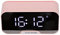Radio Alarm Clock with Bluetooth Speakers for Bedroom Office, Portable Digital Alarm Clock Speaker with LED Display Calendar Temperature, Adjustable Brightness(pink)