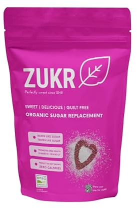 ZUKR 100% Organic Granulated Erythritol 500g | Zero Sugar No-Calorie Natural Sweetener | Plant Based Vegan Sugar Replacement | Non-GMO Sugar-Free Sugar Substitute for Keto Diet, Baking, Cooking, Drink