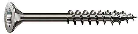 SPAX Universalschraube, 4,5 x 60 mm, 180 Stück, Teilgewinde, Senkkopf, T-STAR plus T20, 4CUT, Edelstahl Rostfrei A2-8000000276552