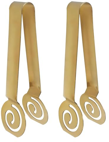 2 Pack Tea Bag Squeezer Tongs,Stainless Steel Golden Tea Bag Strainer Clip,Tea Bag Spoon Holder Tongs,Sugar Clip Kitchen Bar Ice Cubes Tools