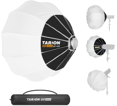 TARION Softbox Linterna Montaje Rápido - 65cm Globo Difusor Luz 270° con Montura Bowens Speedring Plegable para Fotografía y Video SP-65 SOFTBEAM