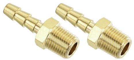 QUARKZMAN Mässing Slangkoppling 2st 3/16 Barb x 1/8 tum Mässing NPT Hane Slangkoppling för Luftbränsle Vatten