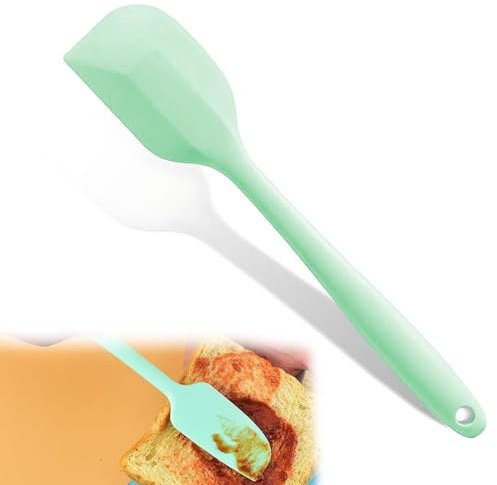 1 pezzo Antiaderente Spatola Silicone,Spatola Leccapiatto in Silicone, Resistente alle alte temperature,con Manico Comodo,Ideale per Bicchieri Stretti,Raschiare Creme e Pastelle(Verde Menta)