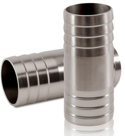 Lot de 2 raccords de tuyau droits de 22 mm en acier inoxydable 304 à 2 voies en forme de I - Raccord de tuyau droit en acier inoxydable - Pour tuyau d'arrosage, huile, air, eau