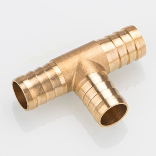 QZKJQDD Raccord de tuyau en laiton 3 voies - 16 mm - Raccord en T - Raccord de tuyau en T - En laiton en forme de T - Pour air, gaz, eau, carburant (1 pièce)