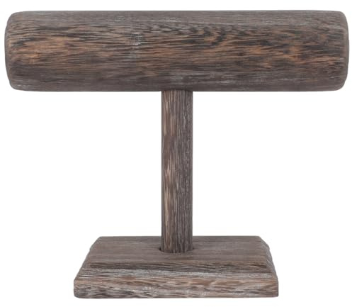 ABOOFAN Soporte Pulseras De Madera Maciza Expositor Joyeria En Forma T Para Collares Y Relojes Organizador De Joyas Compacto De 7.87 X 5.90 X 4.72 in Para Hogar Tiendas Y Ferias