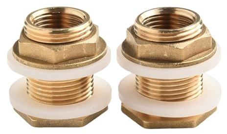 Homeponnew Brass Hex Reducing Adapter for Water Tanks, Thread Reducer with Internal and External Thread, DN15/DN20/DN25, 2-Pack
