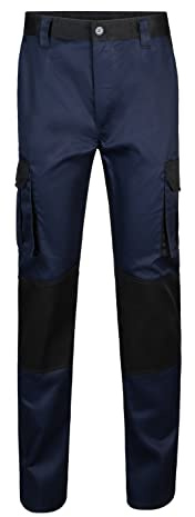 VELILLA 103020B; Pantalón Bicolor Multibolsillos, Azul Navy y Negro; Talla 46