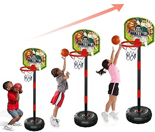 Kidoloop® Portable 120CM Basketball Hoop Set for Kids with Ball Pump | Outdoor, Indoor Basketball Stand for Boys and Girls| Stable Base Stand