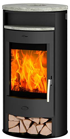 Fireplace K6760 Jakarta Kaminofen Stahl Schwarz | Topplatte Speckstein / A+