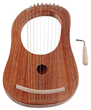 Alnicov Lyre Harp 10 Saiten Harfe Tragbare kleine Harfe mit Stimmschlüssel für Saitenmusikinstrument Stabile Klangqualität Harfe