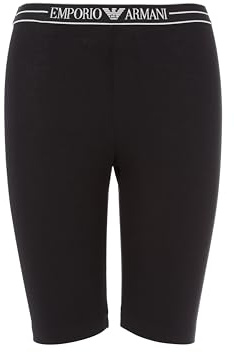 Emporio Armani Pantalones Cortos de Motociclista para Mujer, Negro, XS