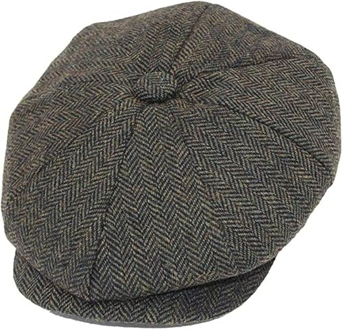 JOROBA New Mens Suede Baker boy hat Newsboy Royal Stallion Lined Peaky Blinders Cap 8 Panel Peaky, Baker Boy Tweed Flat Cap Mens Gatsby Hat, Shelby Cap, 129% Lightweight Wool Summer