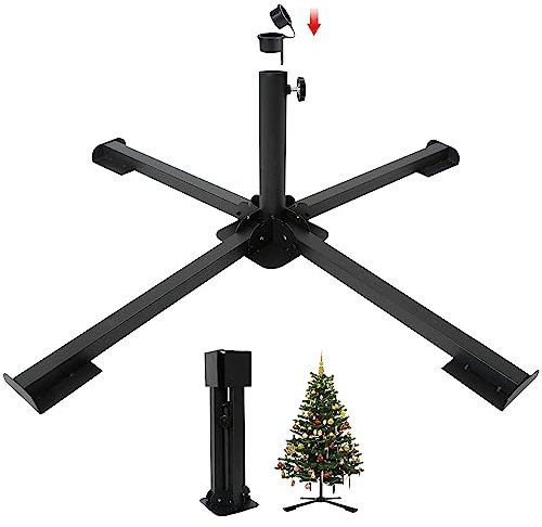 VFZILH Supporto per Albero di Natale in Metallo 3 Misure di Diametro Supporto Universale per Albero di Natale Artificiale Adatto a 60-280 cm Base Robusta per Albero di Natale Pieghevole Fino a 50 kg