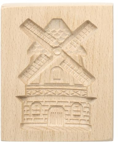 QUARKZMAN Stampo per biscotto in Legno 10cm x 8cm Stampo per Biscotto in Legno Mulino a Vento Strumento per Biscotto Intagliato Timbro Pressa Biscotto