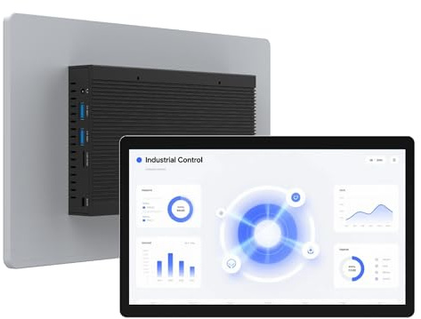 Panel PC-HEIGAOLAPC Fanless Industrial PC Panel 13.3 Inch, Embedded Touchscreen All in One Computer Win11 Pro, Celeron N5095, 8GB Ram 128GB Rom, 1920*1080 IPS, USB3.0*4, RS232*2, LAN, HDMI, Type-C