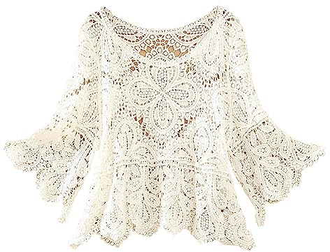 Maglia Asimmetrica Donna Maglia Donna Lunga Calda Gonna Corta da con Maniche A Cinque Quarti Tagliata all Uncinetto con Grembiule Maglione Lungo Sweater Invernale