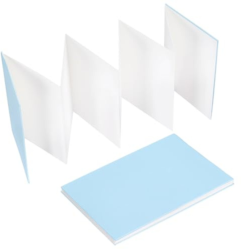 PH PandaHall 2 Pack Carnet de Croquis Aquarelle Accordéon Bleu Journal Aquarelle Couverture Rigide Livre Aquarelle pour Voyage et Plein Air, 19.1x13.2cm (Étendu)