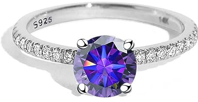 Diamantring, Moissanitförlovningsringar for kvinnor 1ct D-färg VVS1 diamantringar