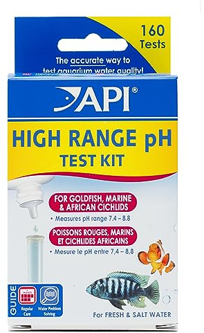 API High Range pH Test Kit for Freshwater and Saltwater Aquariums, 160-Count Box