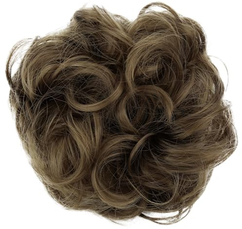 CAISHA Haarteil Haargummi Hochsteckfrisuren Brautfrisuren Voluminös Gelockt Unordentlich Dutt Kunstfaser DM15cm Hellbraun G8A