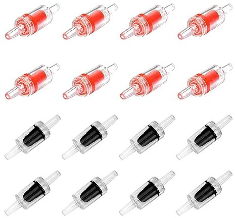 Aquarium Check Valves - 16pcs One Way Air Pump Valves Non-Return for 3/16 inch Fish Tank Aerator Airline Tubing Accessories Pipe Fitting Clear