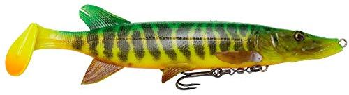 Savage Gear 4D Pike Shad 20cm 65g sinkend - Gummifisch, Farbe:Firetiger, Länge/Gewicht:20cm / 65g