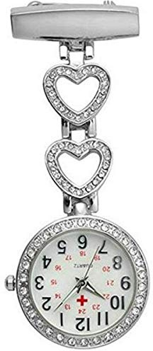 WONOLO Ladies Heart Steel Nurse Doctor Tunic Brooch Quartz FOB Pocket Medical Watch