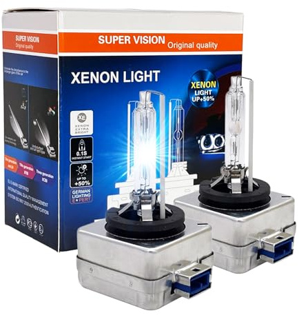 SOCAL-LED LIGHTING D8S - Lampadine per fari allo xeno HID da 35 W, 6000 K, colore bianco cristallo, 66548 66549 12411C1, ricambio diretto per abbaglianti e anabbaglianti, confezione da 2