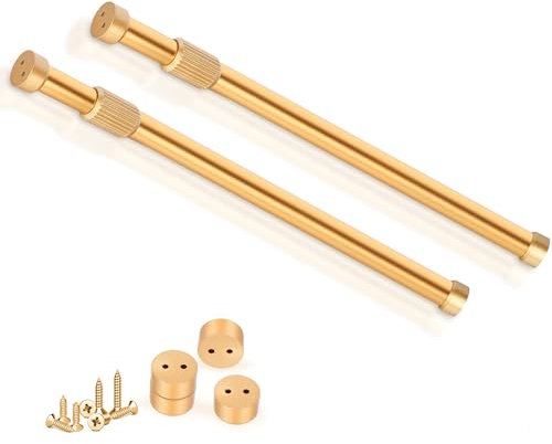 2 Pack Wardrobe Rail, Extendable Clothes Rail Pole, Wardrobe Pole Extendable 44-76cm with End Sockets, Screws