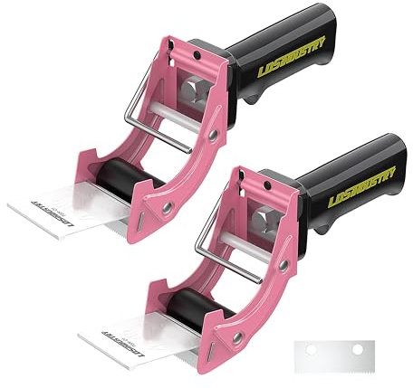 LDS Industry 2 pistole dispenser per nastro adesivo a sostituzione rapida con lama extra, 50 mm, leggera, ergonomica, industriale, portatile, resistente, per cartoni, imballaggi e sigillatura di