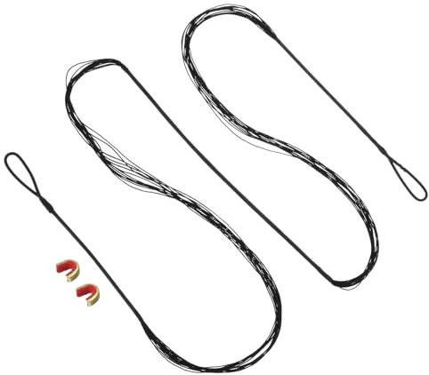 PATIKIL Bow String Replacement,12 Strands Recurve Bowstring with Nock Point for AMO 52 Traditional Recurve Bow, Black