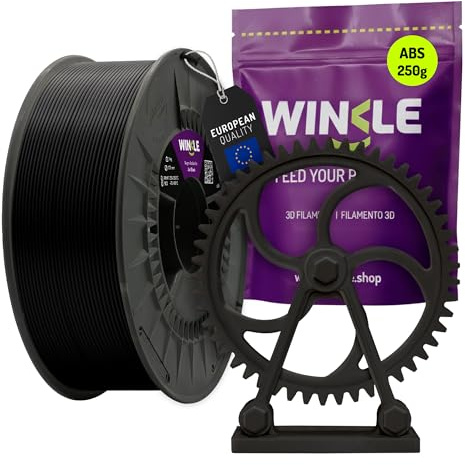 WINKLE ABS Filament 1.75mm Gagat Schwarz, 250g Spule, 3D Drucker Filament, Hoch Temperaturbeständiges, 3D-Druckmaterialien, Hohe Festigkeit und Schlagfest, Technisches