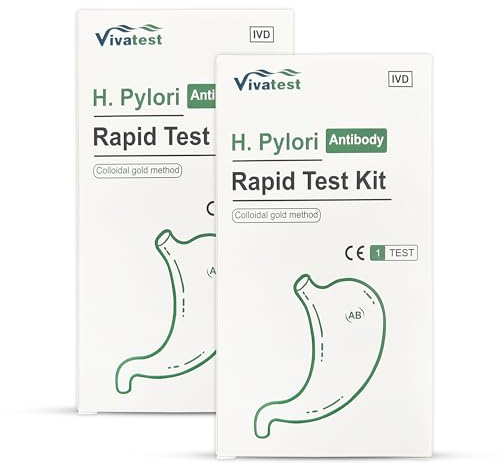 Stomach Ulcer Test Kit – H-Pylori Test Kit 2-Pack – Viva Test Complete Helicobacter Test Kit – Rapid and Accurate Testing Kit – Easy to Use Cassette Test Kit