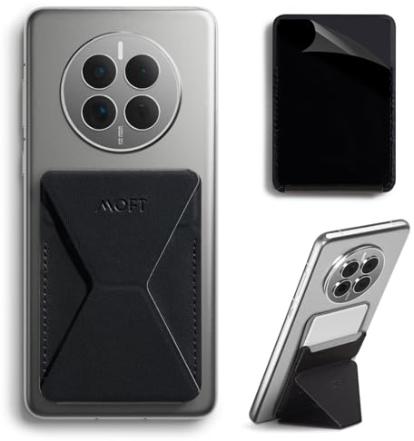 MOFT Portefeuilles et Porte-Cartes pour Téléphone, Porte-Cartes Adhésif Support Téléphone, Porte-Cartes Invisible en Cuir Végétal pour iPhone Android Smartphoness (Jet Black)