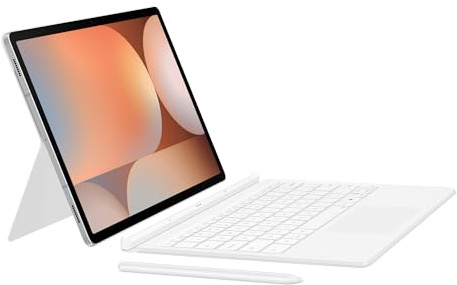 Samsung Galaxy Official AI Book Cover Keyboard with Trackpad for Tab S10+, S9+, Tab S9 FE+, White