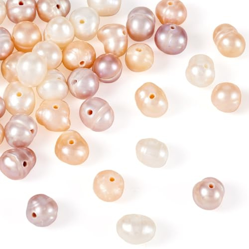 FASHEWELRY 45 perline naturali da 4-7 mm coltivate d'acqua dolce irregolari, perle vere per fai da te, oceano, spiaggia, orecchini, bracciali, gioielli, forniture per perline