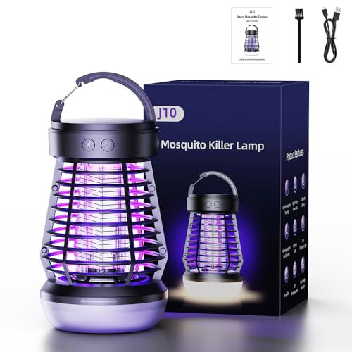 Auauraintt Lampara Antimosquitos Electrico, 4200 V 15 W IPX4 Resistente al Agua, Matamosquitos con LED, Ideal para Dormitorio, Camping, jardín, Interior y Exterior