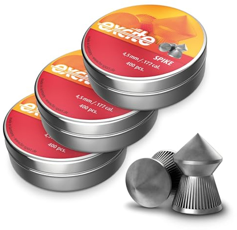 Bundle 3 Scatole di piombini Cal. 4.5 HN Spike + 10 Bersagli 14x14 cm - Pallini Piombo per Carabina Aria Compressa, Pistola Calibro 4 5 - Ideale Tiro a Segno Sportivo