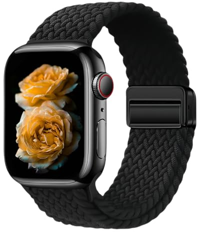 Justerbar Nylon Loop Band Compatible with Apple Watch för Kvinnor & Män 38/40/41/42/44/45/46/49mm – Magnetisk Slutningsrem för iWatch Ultra3/2/1 SE3/2/1 Series11/10/9/8/7/6/5/4/3/2/1