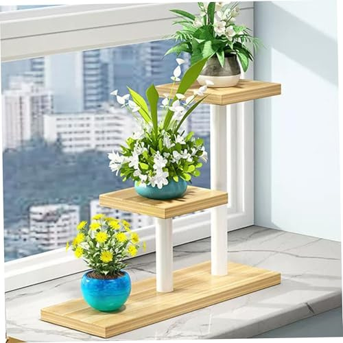Hilai Estante para Plantas de alféizar de Ventana, Soporte Cuadrado para Plantas de Ventana de Escritorio, Estante Resistente Que Ahorra Espacio de 16x6x8 para alféizar, repisa, Esquina