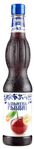 Fabbri Sirop d’Amarena 560 ml – Avec jus de griottes, sans gluten, élaboré en Italie, bouteille avec bouchon refermable