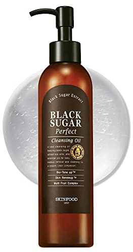 SKIN FOOD since 1957 Schwarz Sugar Gesichtsreinigungsöl - Schwarzer Zucker & Reiswein Peeling-Make-up-Entferner Reinigungsöl - Für eine glatte und erfrischte Haut -6,76 Fl. Unze. (200ml)