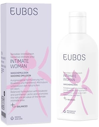 EUBOS INTIMATE WOMAN | Waschemulsion | Sanfte Intimpflege für tägliche Frische | Unterstützt den natürlichen pH-Wert | Für den weiblichen Intimbereich | Unparfümiert | 200ml