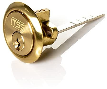 UK Security Supplies, Replacement Locking Rim Cylinder Lock, Supplied with 3 Keys. Lock Barrel and Keys Set for Nightlatch Lock/Rim Locks. (Brass)