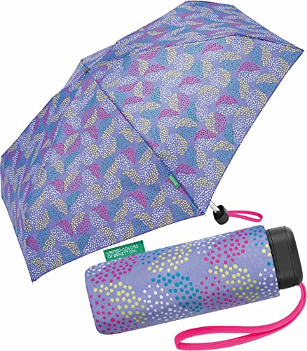 Benetton Taschenschirm Ultra Mini Flat Pop Dots - deep periwinkle