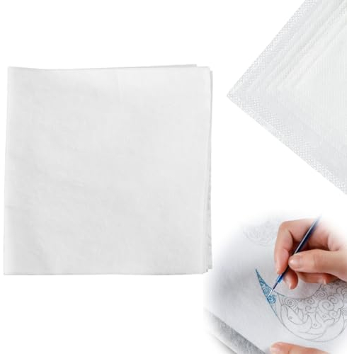 TOATELU 8 Stück Stickvlies wasserlöslich selbstklebend 25x25cm, Magic Paper für DIY Sticken, Kann eigene Muster zeichnen, Wasserlöslicher Wash Away Stabilisator für Sticken