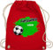 Turnbeutel Rucksack - Fußball - Personalisierbares Fußballer Motiv | Geschenk für Fußballfans mit Namen - Unisize - Rot - geschenke fussball turnsackerl kindergarten sportbeutel junge