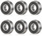 cobee 608RS - Cuscinetti a sfera, 6 pezzi, 8 mm x 22 mm x 7 mm, in metallo, doppio shielded in miniatura, cuscinetti a sfera per skateboard, pattini in linea, accessori adatti per cuscinetti ABEC, per